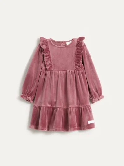 Baby Lilac/Red Velour Dress